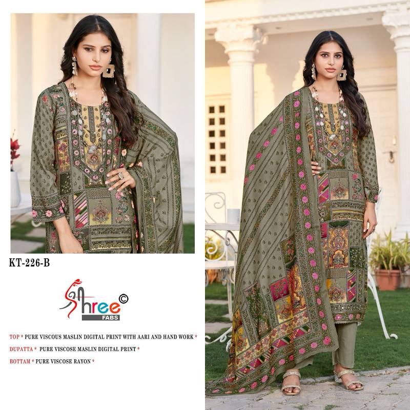 Shree Kt 226 Viscose Maslin Digital Printed Salwar Suits Bulk Orders In India