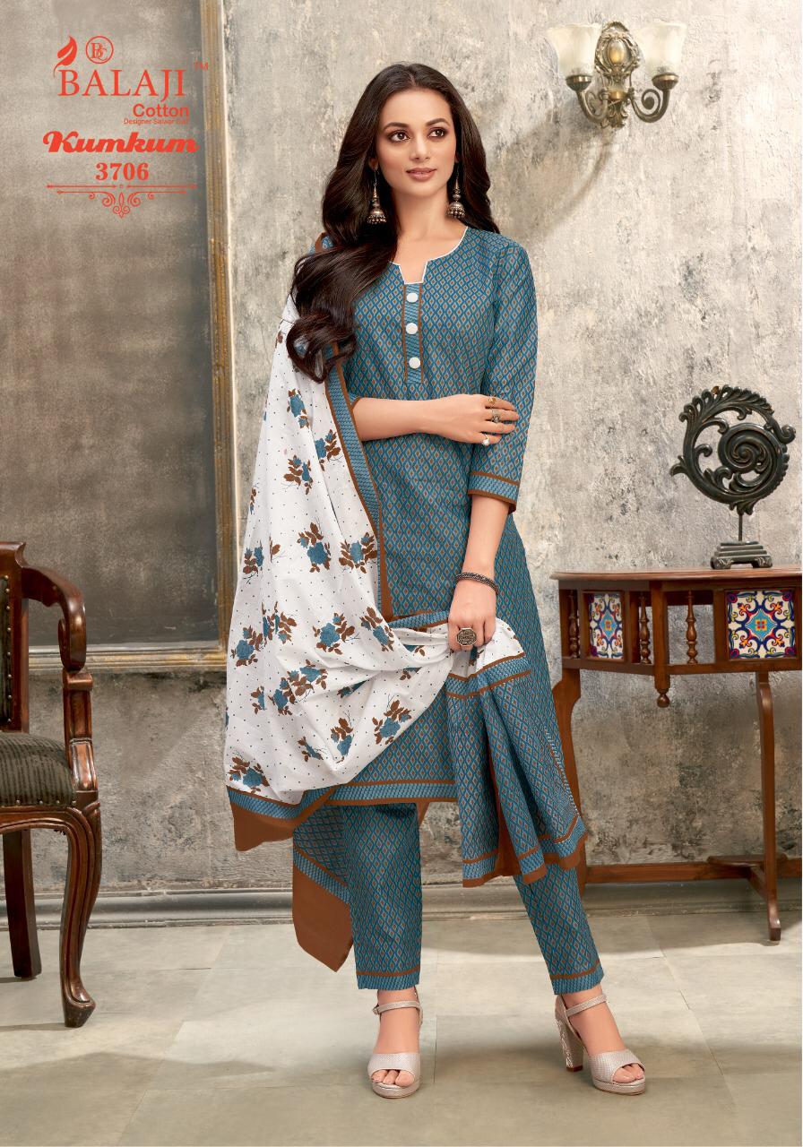 Balaji Kumkum 25 Casual Wear Pure Cotton Printed Dress Material Collection
