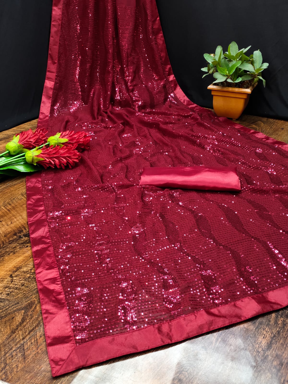 Rim Zim 1 Designer Sequence Soft Georgette Fancy Party Wear Sarees Collection
