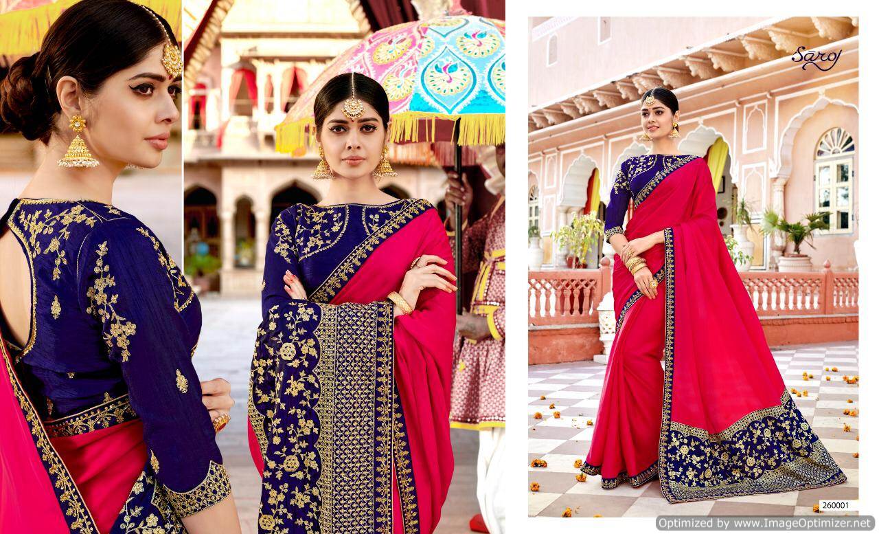 Saroj Samaira Latest Designer Heavy Bridal Wedding Wear Saree Collection With Work And Heavy Pallu