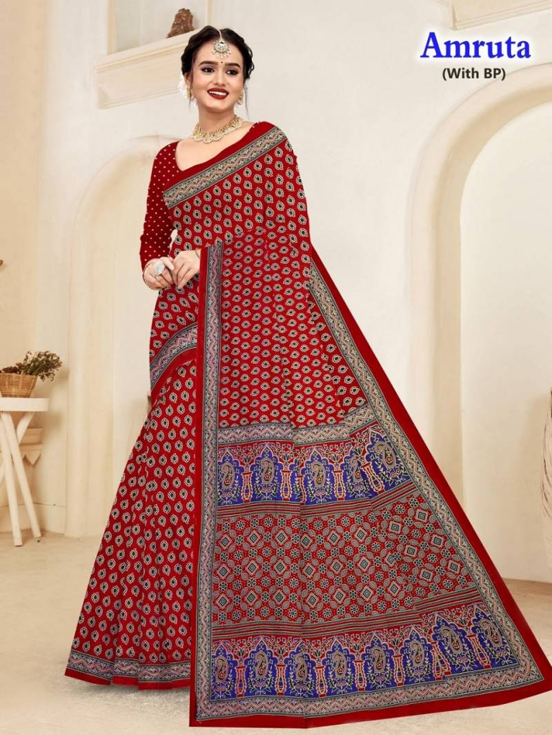 Amruta 1 Beautiful Cotton Printed Saree Wholesale Online