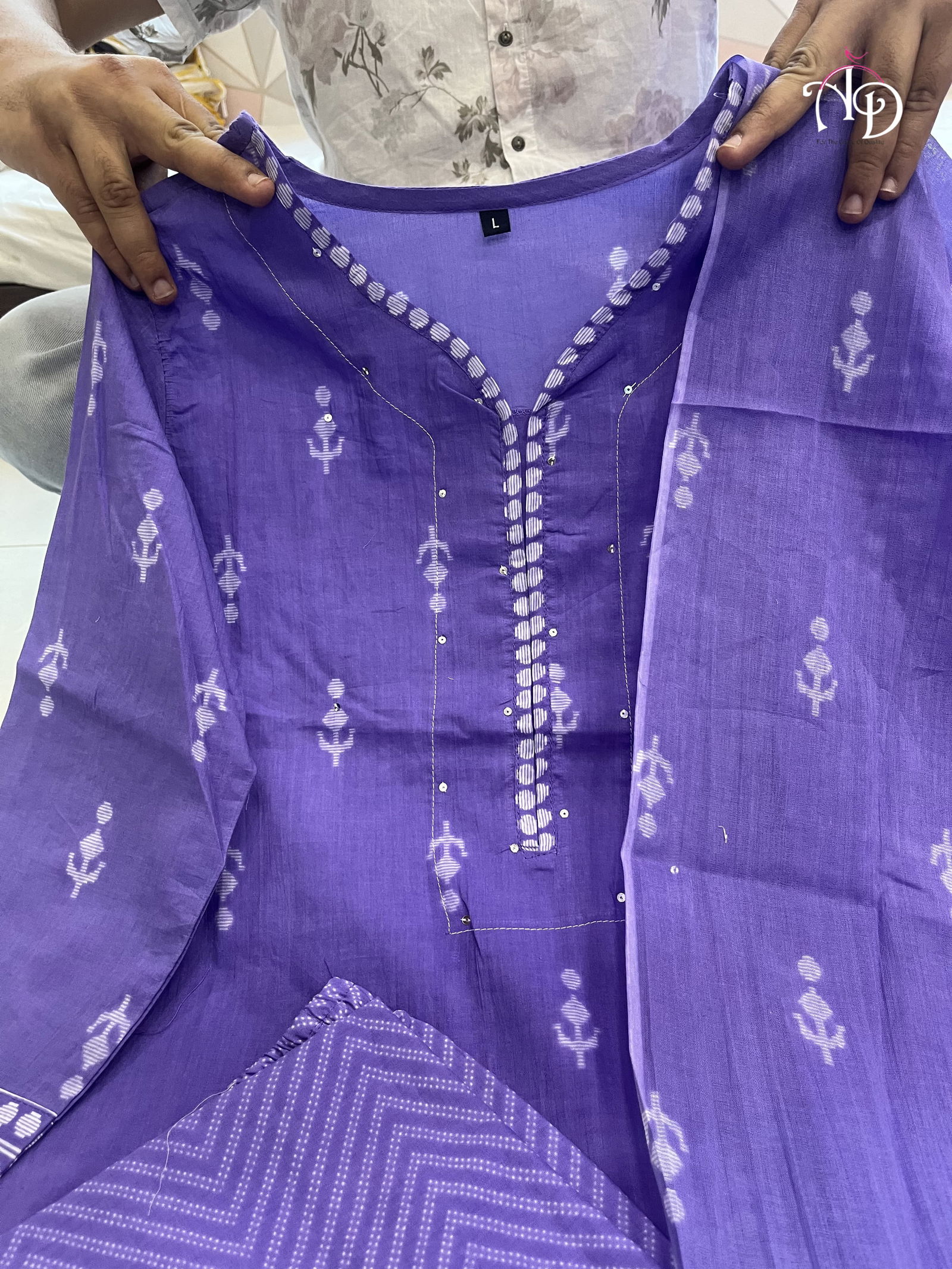 Akshar Designer Hand Block Print Stylish Front Cotton Kurti With Bottom Dupatta Wholesale Clothing Suppliers In india
