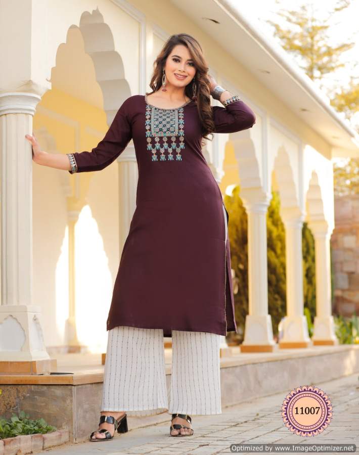 Bibas 11 Ethnic Wear Rayon Printed Kurti With Bottom Collection