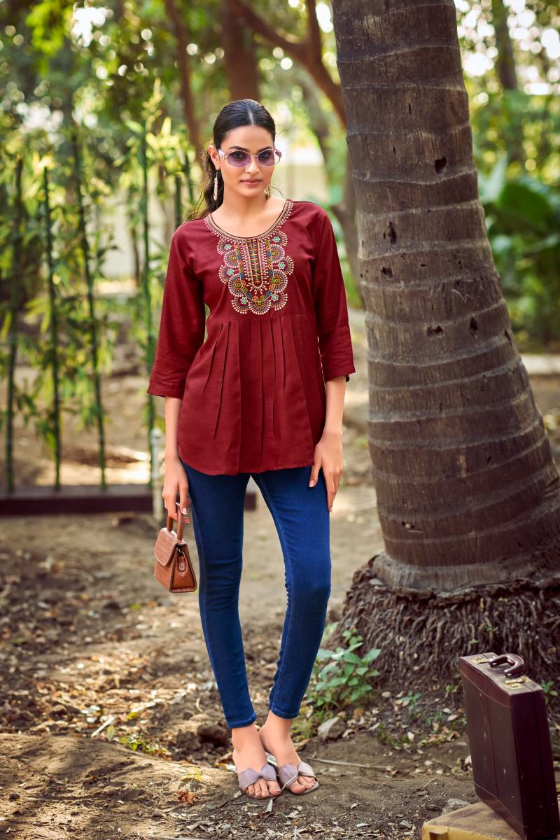 Pulpy Vol 15 By Tips Tops Rayon Fancy Western Ladies Top Online Wholesale