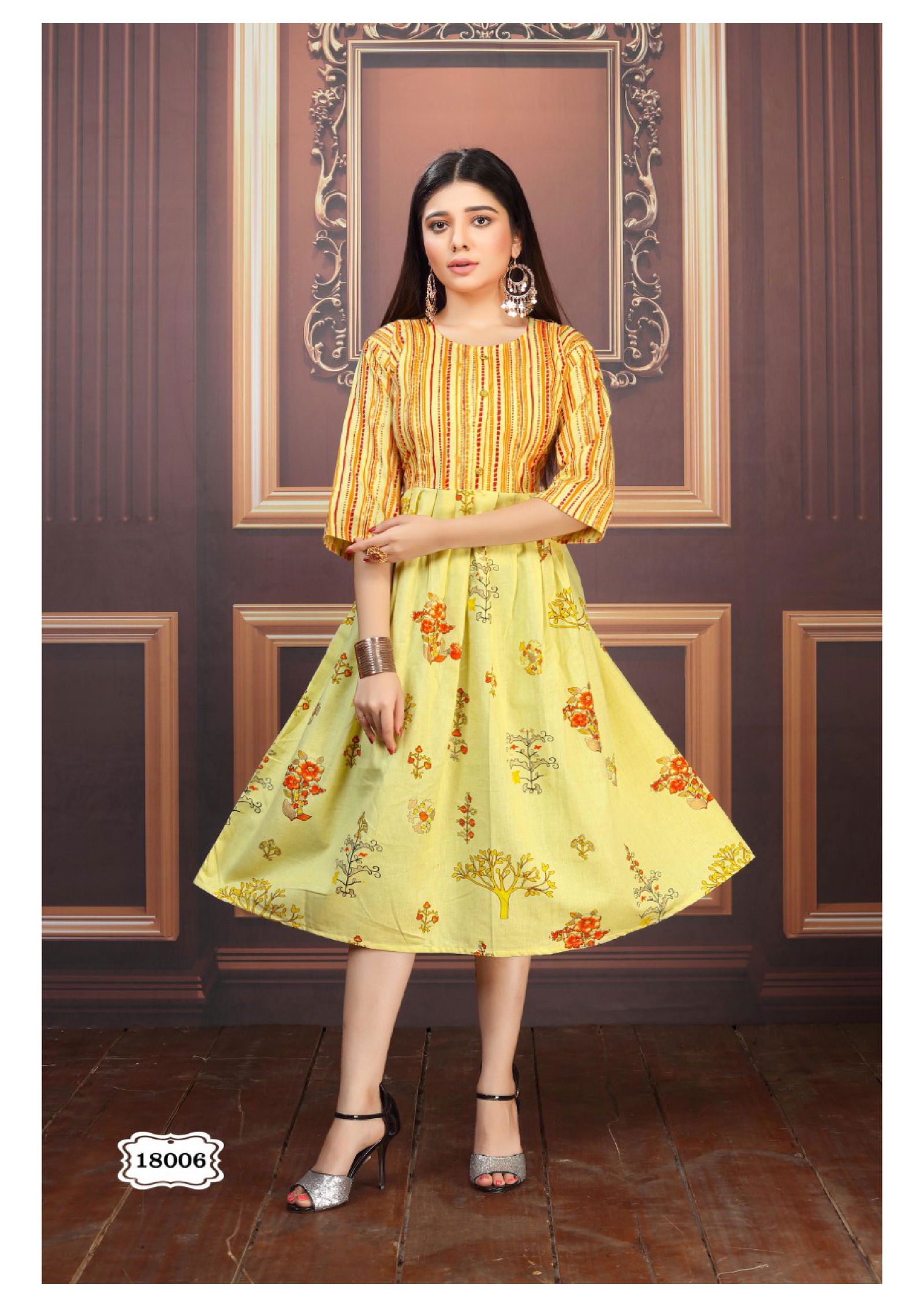 PAKIZA 6 New Collection Fancy Designer Regular Ethnic Wear Cotton Flex Print Anarkali Kurtis Collection