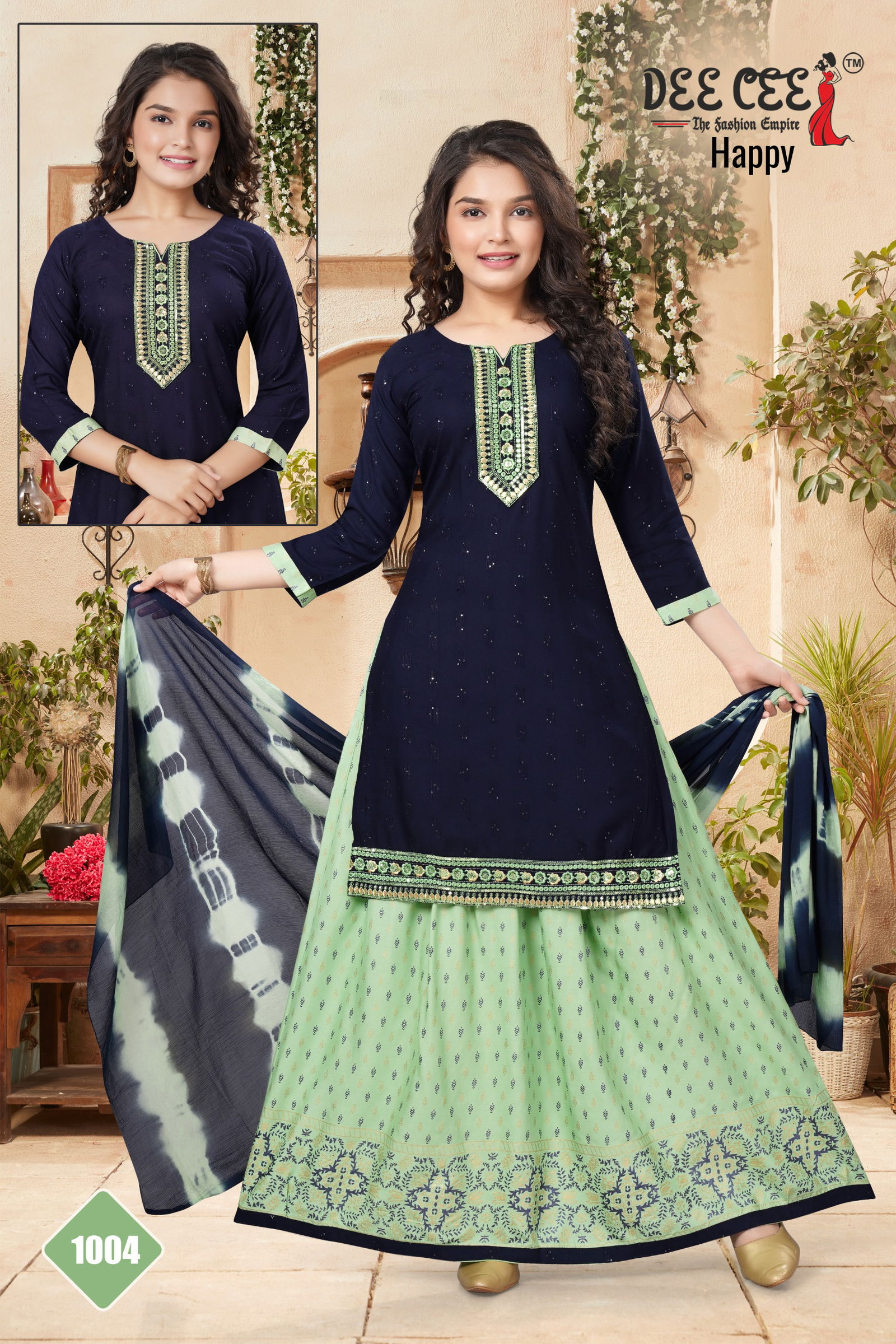 Happy By Deecee Fancy Kids Girl Wear Kurti With Bottom Dupatta Suppliers In India
