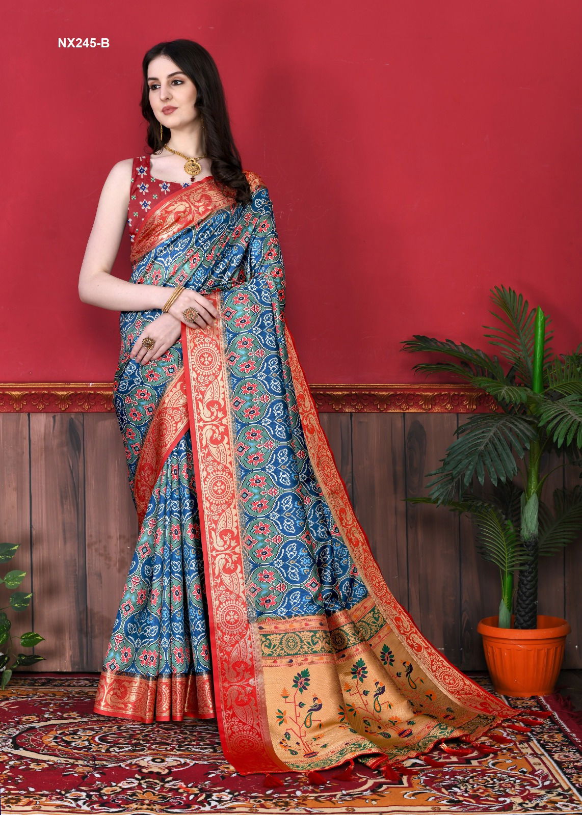 NX245 A To E by Murti Nx Printed Paithani Silk Wholesale Sarees Manufacturers