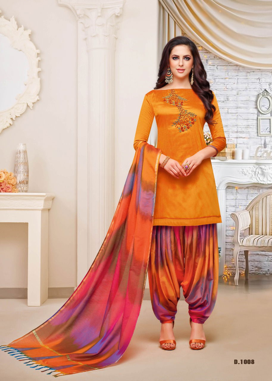 Srijaa Latest Fancy Banarasi Silk Casual Wear Designer Dress Material Collection
