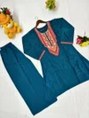 KF 1140 Kalaai French Crepe Embroidery Kurti With Bottom

