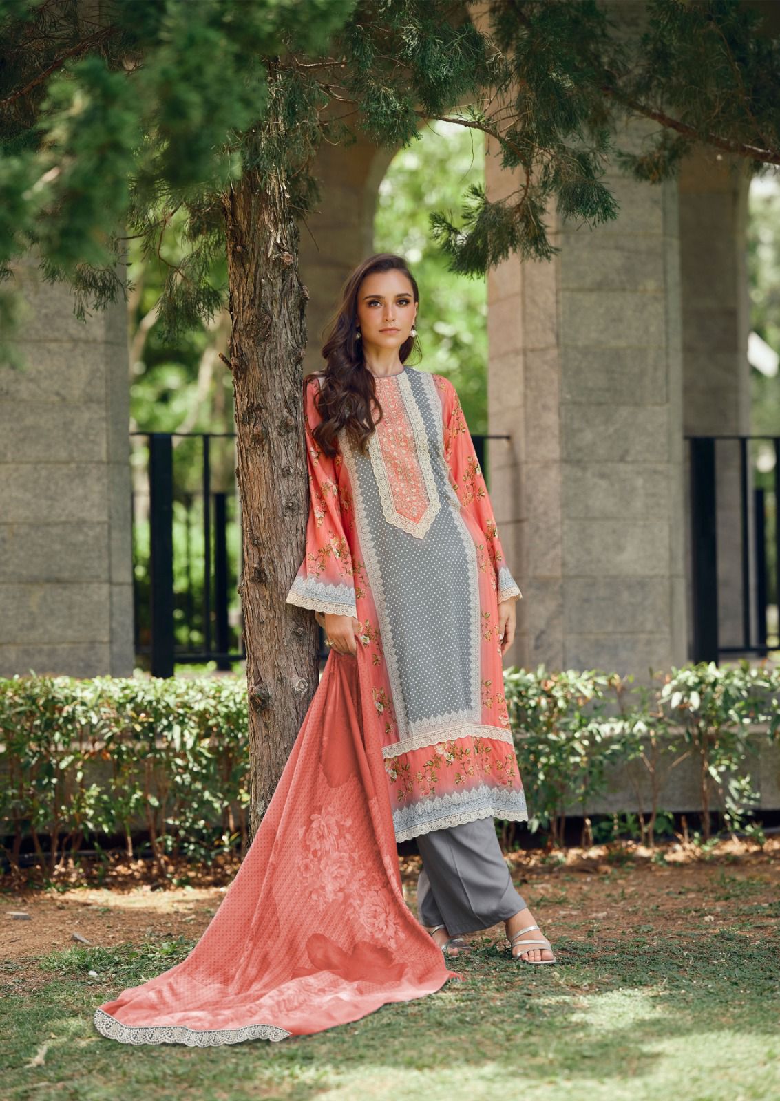 Cross Stitch By The Hermitage Shop Lawn Cotton Dress Material Exporters In India