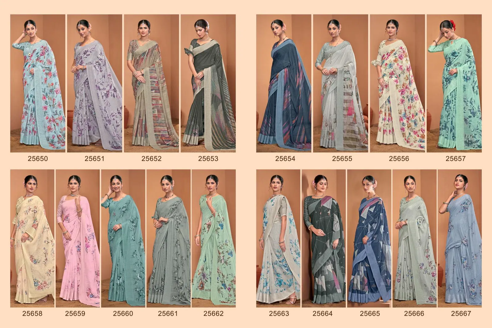 Slavia Vol 5 By Bela Linen Saree Exporters In India