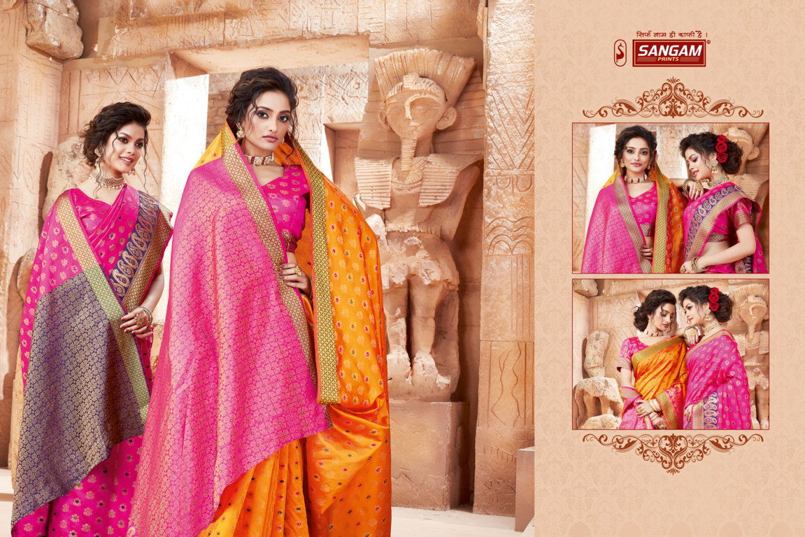 Sangam Shantanam Latest Fancy Festive Wear Heavy Handloom Silk Designer Saree Collection
