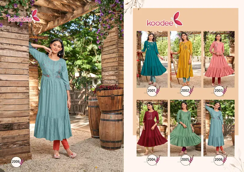Manya By Koodee Long Flaired Anarkali Kurtis Wholesale Suppliers In Mumbai
