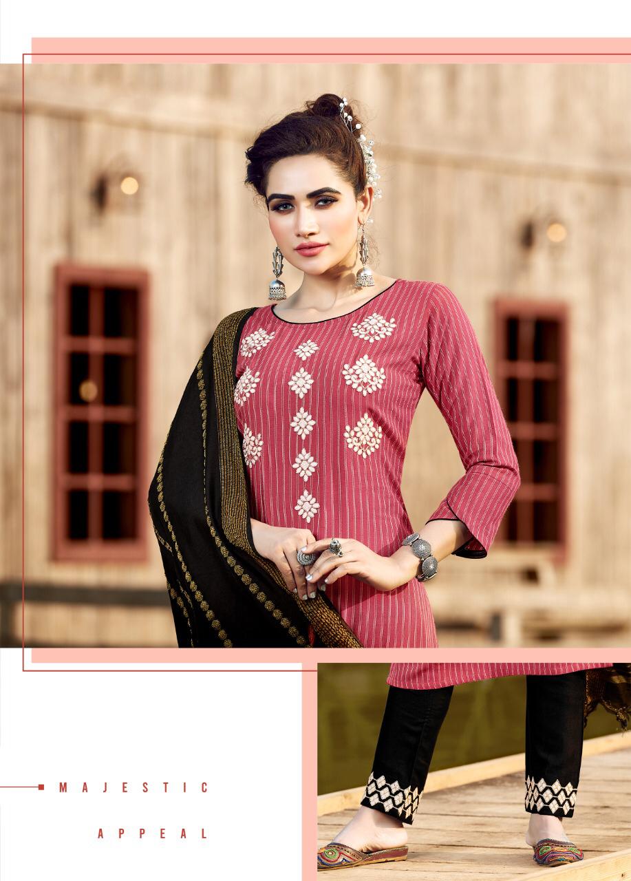 Manas Glamour City Ethnic Wear Rayon Embroidery Work Ready Made Salwar Suit Collection
