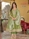 Mahi By Aanchi Shimmer Jacquard Kurti With Bottom Dupatta Wholesalers In Delhi