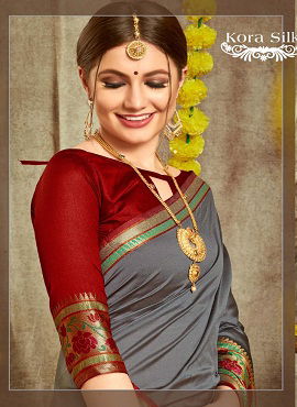 Kora Silk Latest Designer Party Wear Festive Wear Silk Saree Collection 