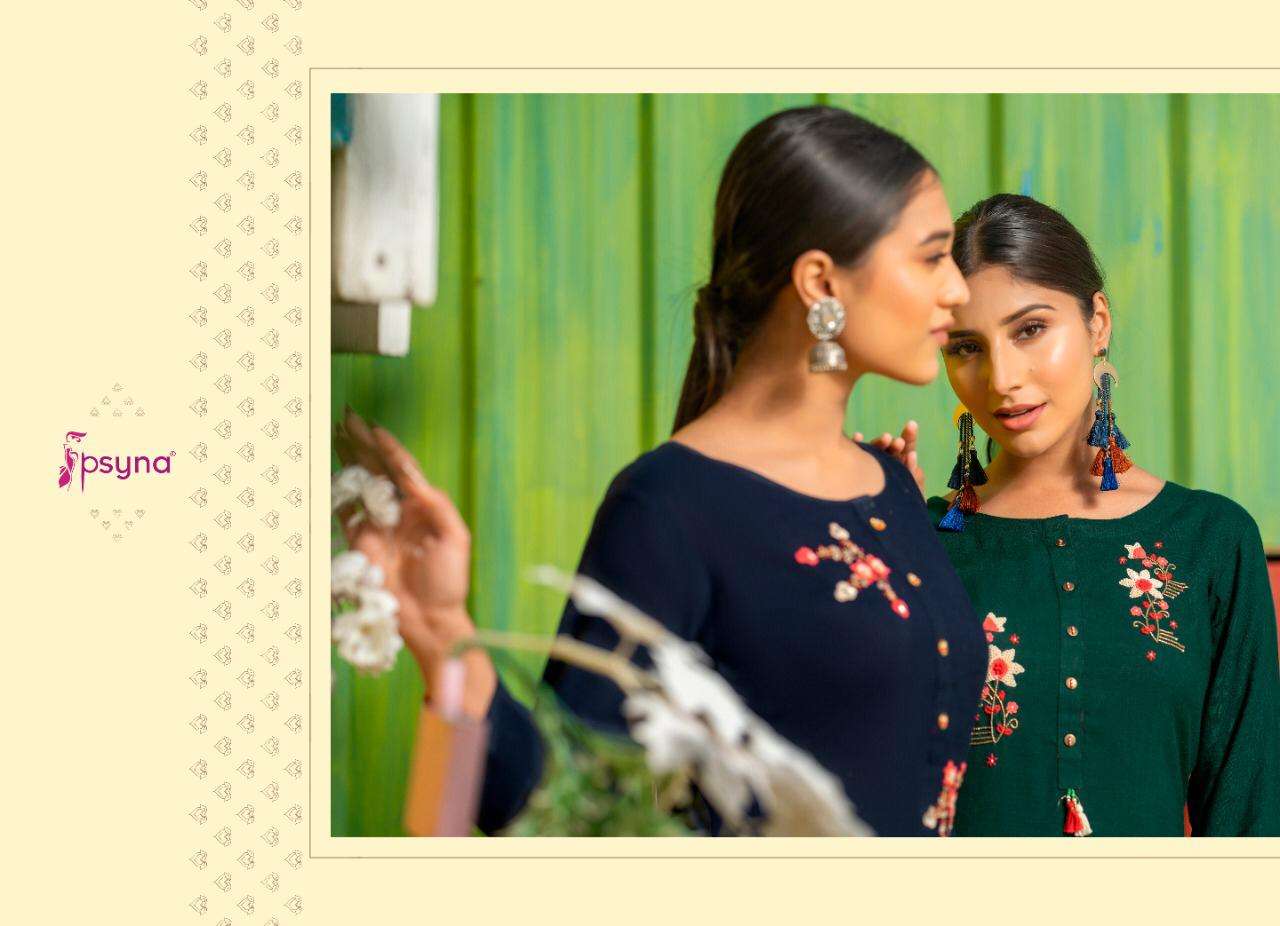 Poshak Vol 10 By Psyna Rayon Straight Fancy Kurti  Online Wholesale