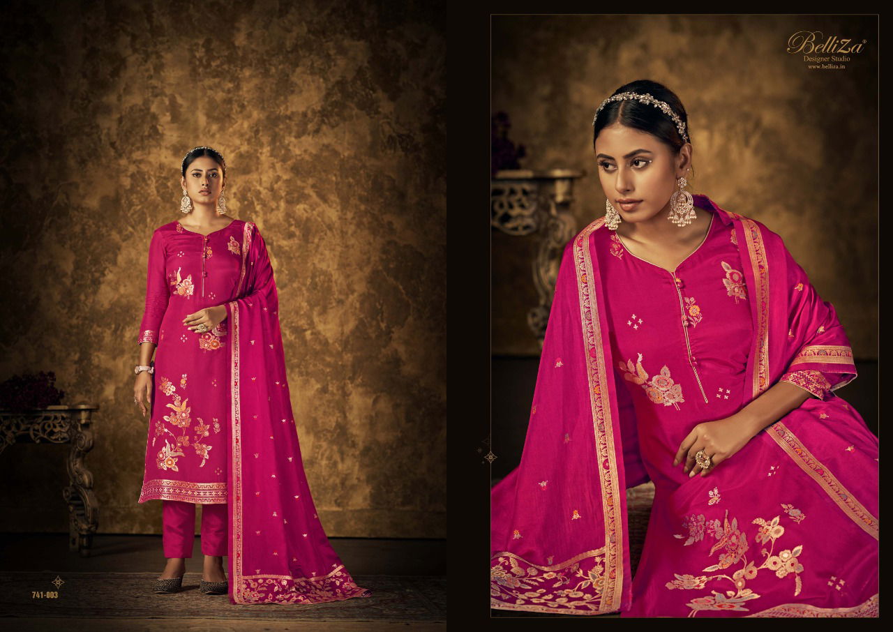 Saarang By Belliza Designer Dola Silk Dress Material Catalog