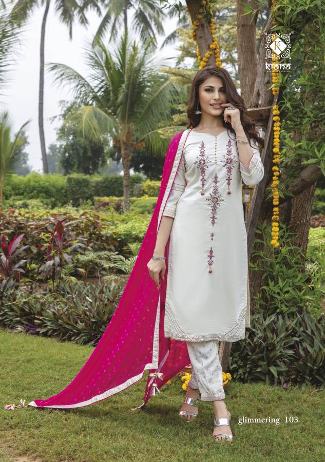 Kiana Glimmering Maslin Designer Festive Wear Ready Made Dress Collection