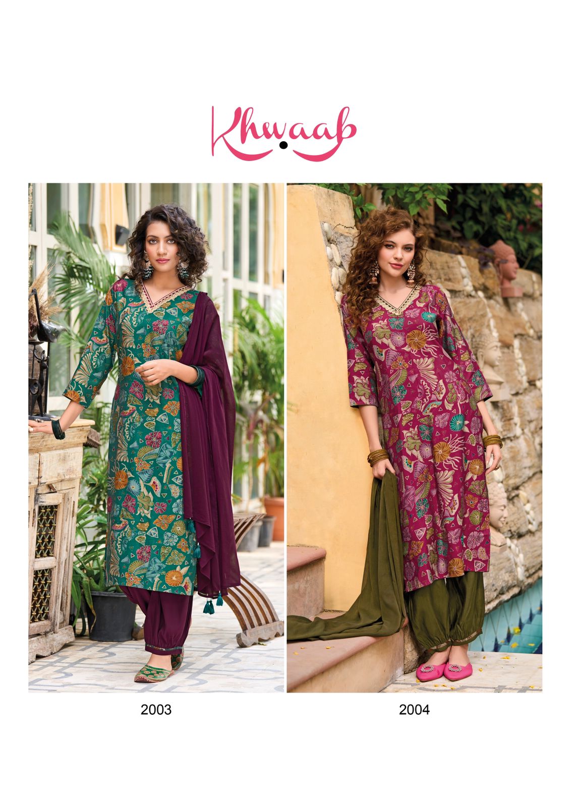 Khwaab By Wooglee Embroidery Kurti With Bottom Dupatta
