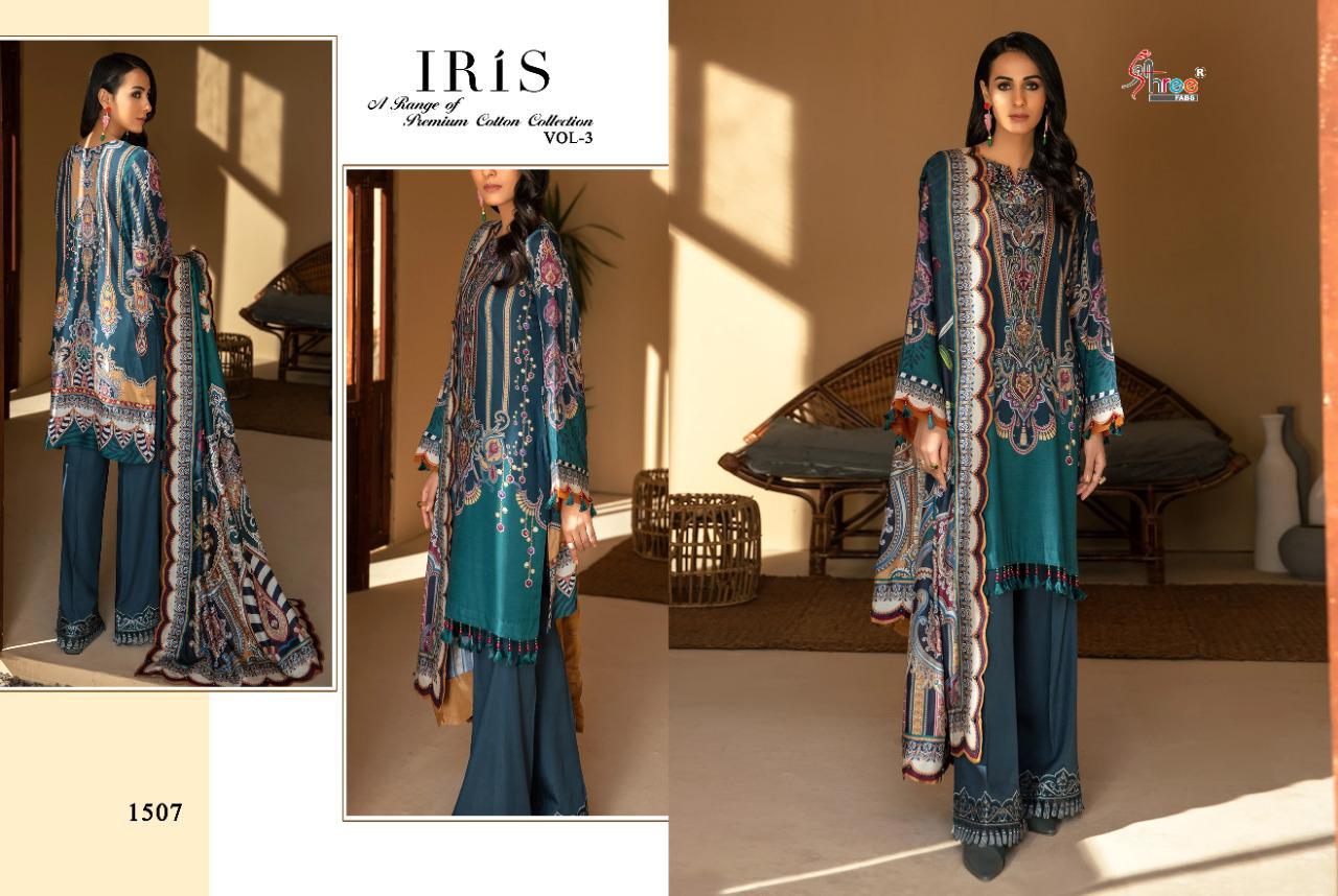 Shree Iris 3 Pure Jam Cotton print And embroidery Work  patch Top With Dupatta And Bottom Pakistani Salwar Suits Collection