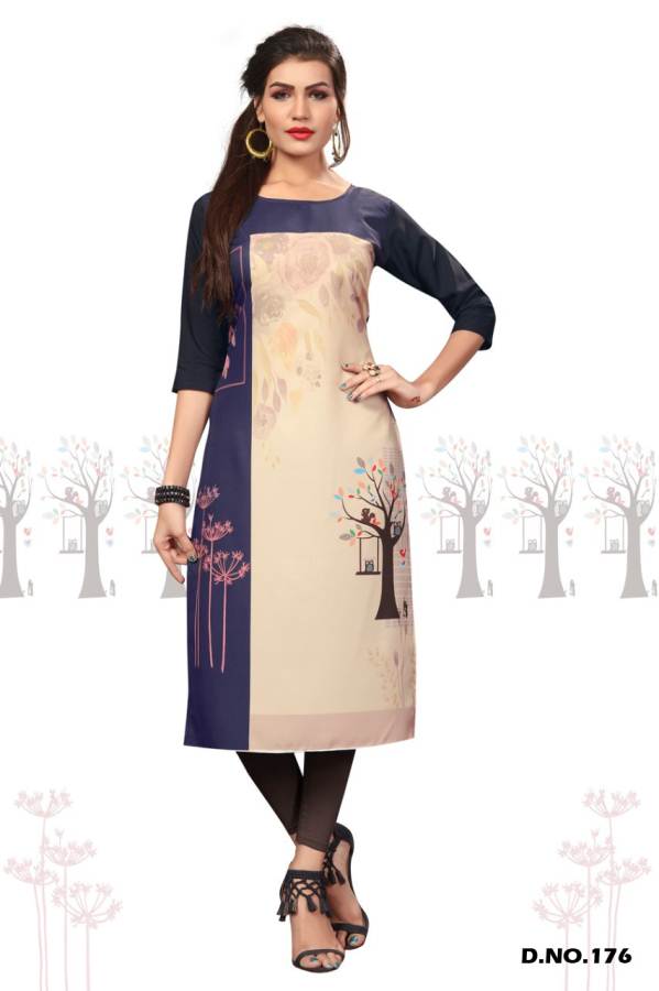 Latest Designer Digital Printed Crape Kurti Collection