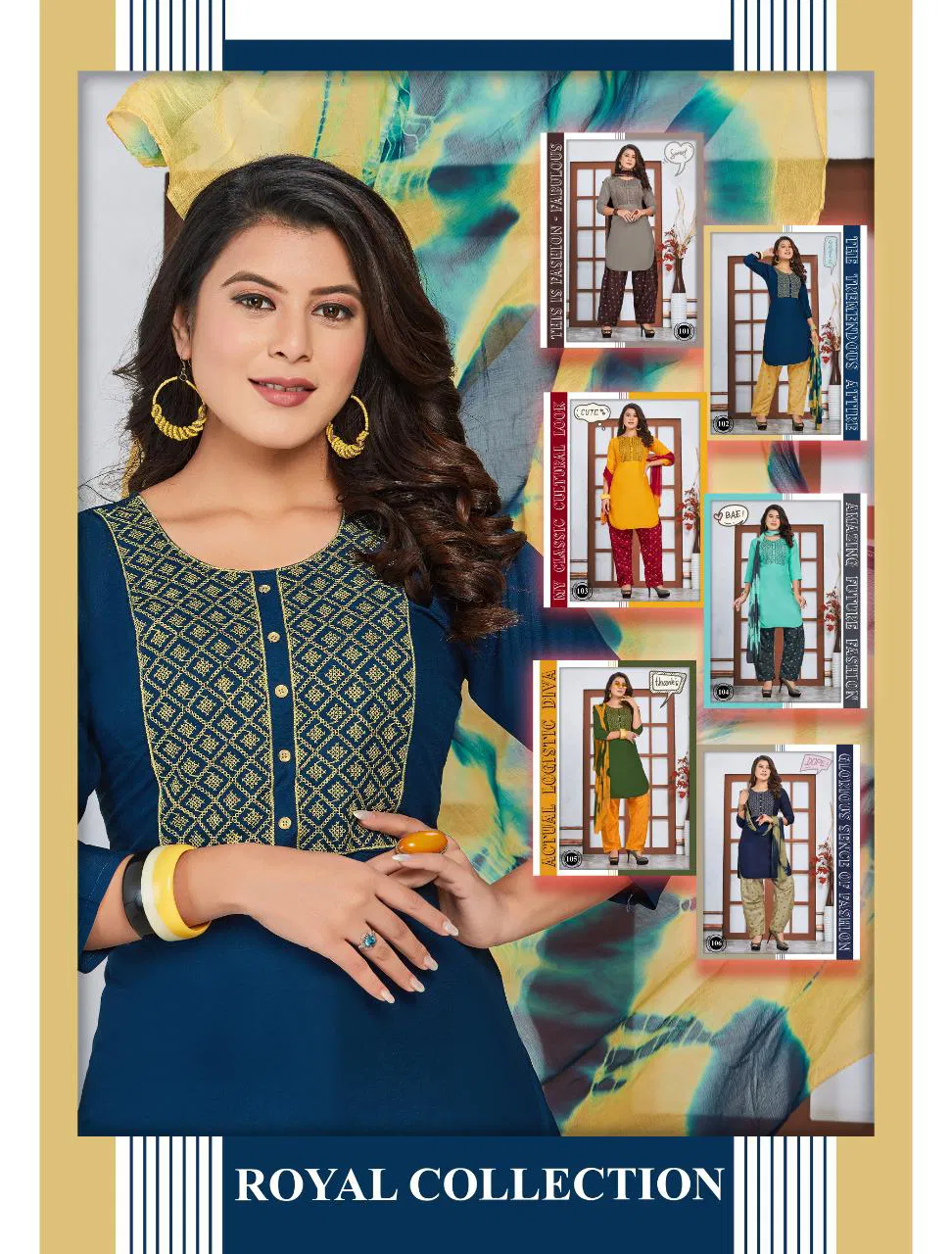 Trendy Tamanna Latest Designer Regular Wear Rayon Ready Made Salwar Suit Collection
