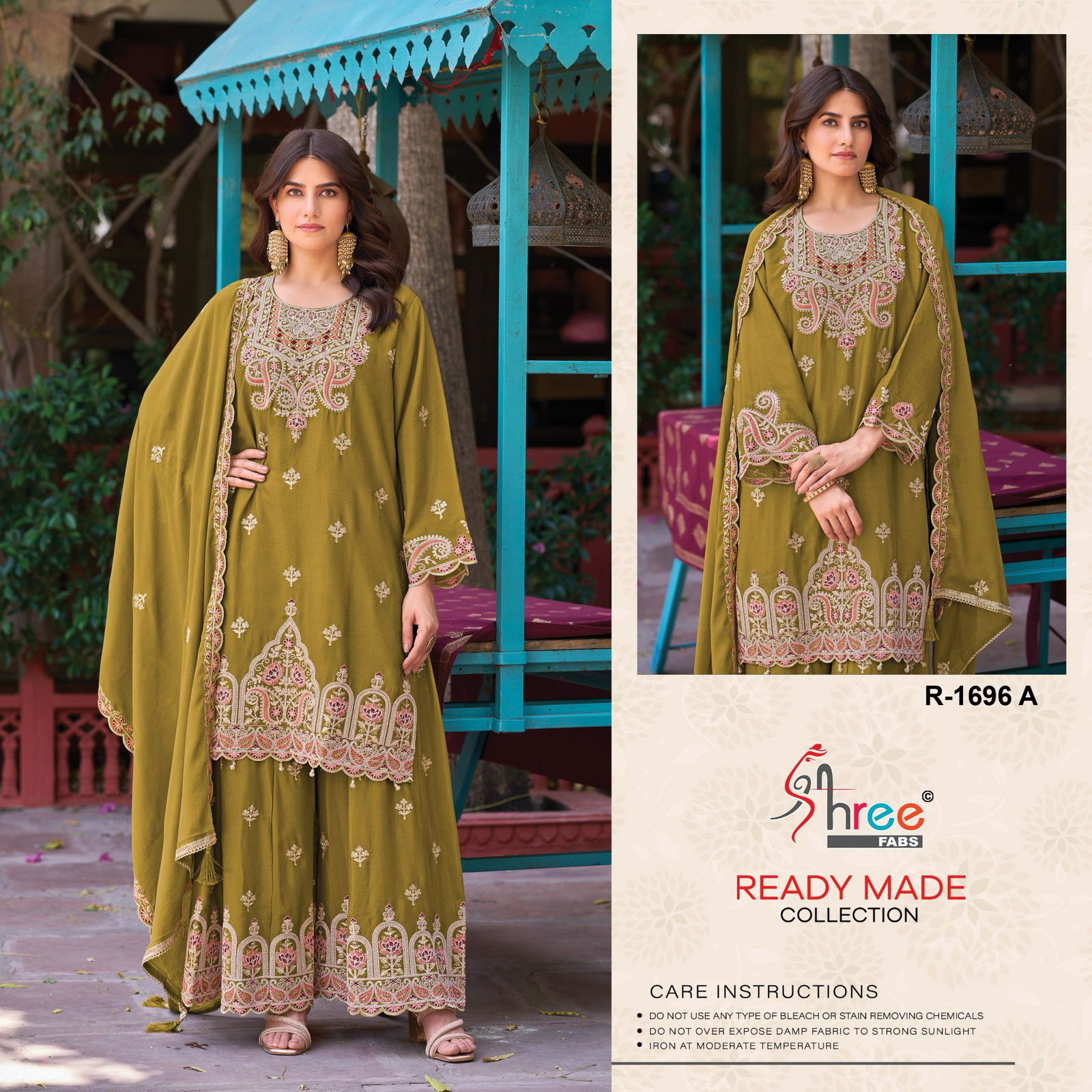 R 1696 By Shree Air Tex Chinon Pakistani Readymade Suits Wholesale In India