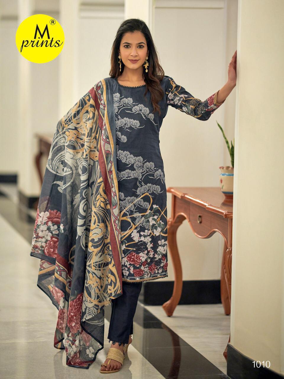 M Prints 4 Latest fancy Regular Wear Cotton Printed Karachi Dress Material Collection