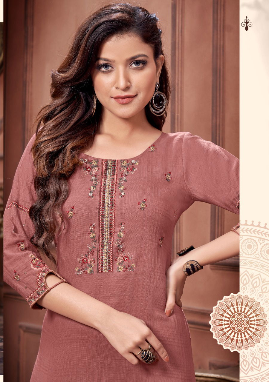 Koodee Veer 4 Fancy Party Wear Viscose Embroidery Khatli Work Designer Kurti Collection