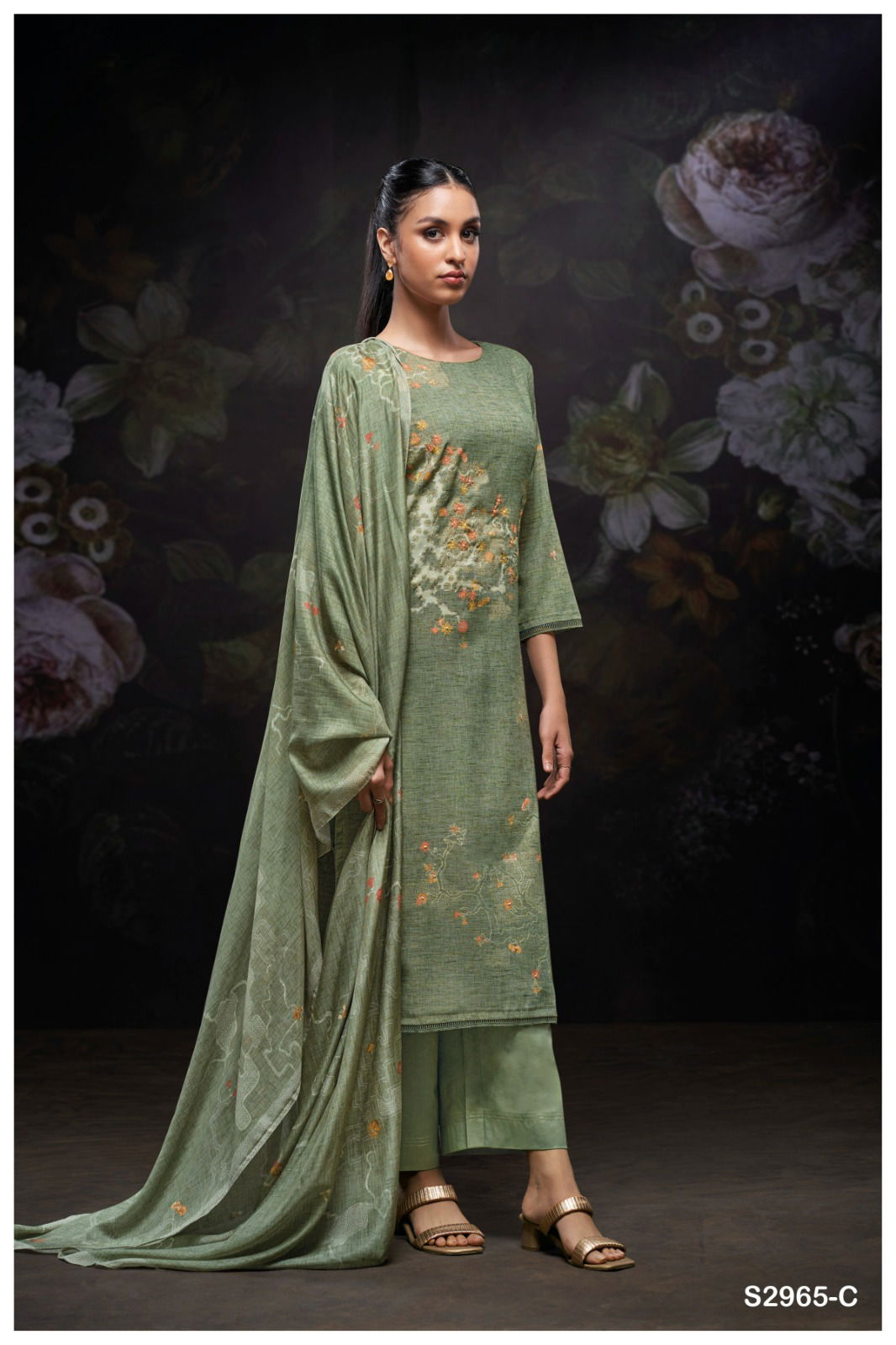 Areum 2965 By Ganga Embroidery Dress Material Wholesale Online