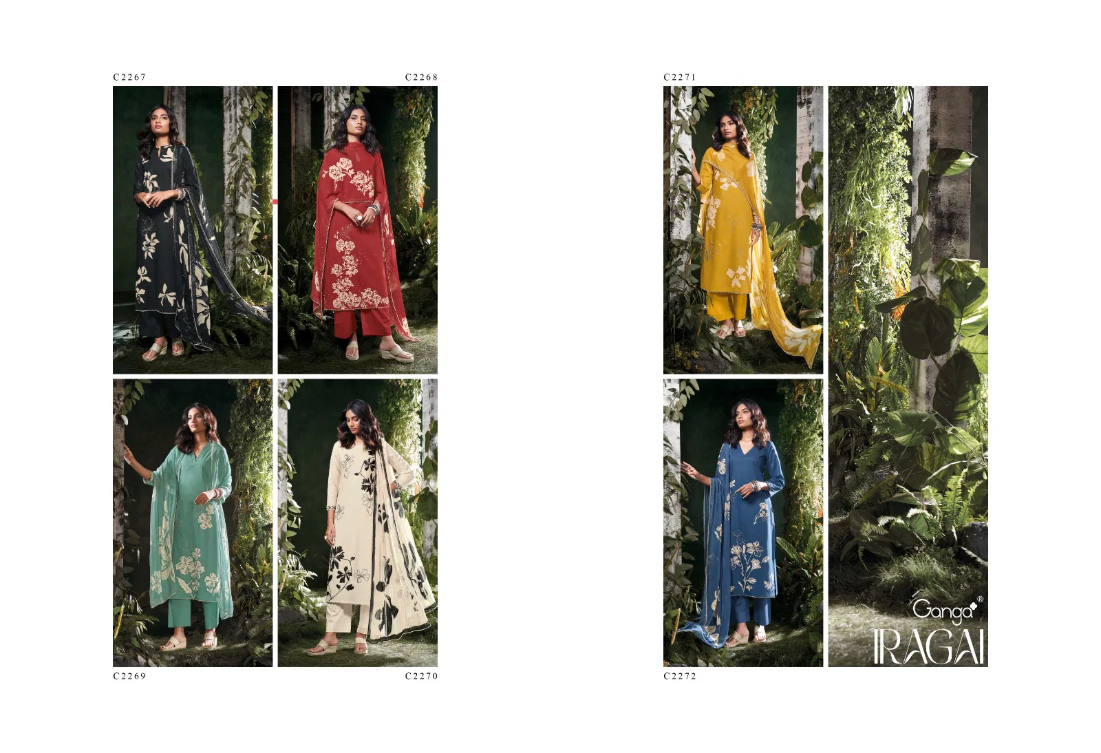 Iragai By Ganga Cotton Printed Embroidery Salwar Suit Suppliers In India