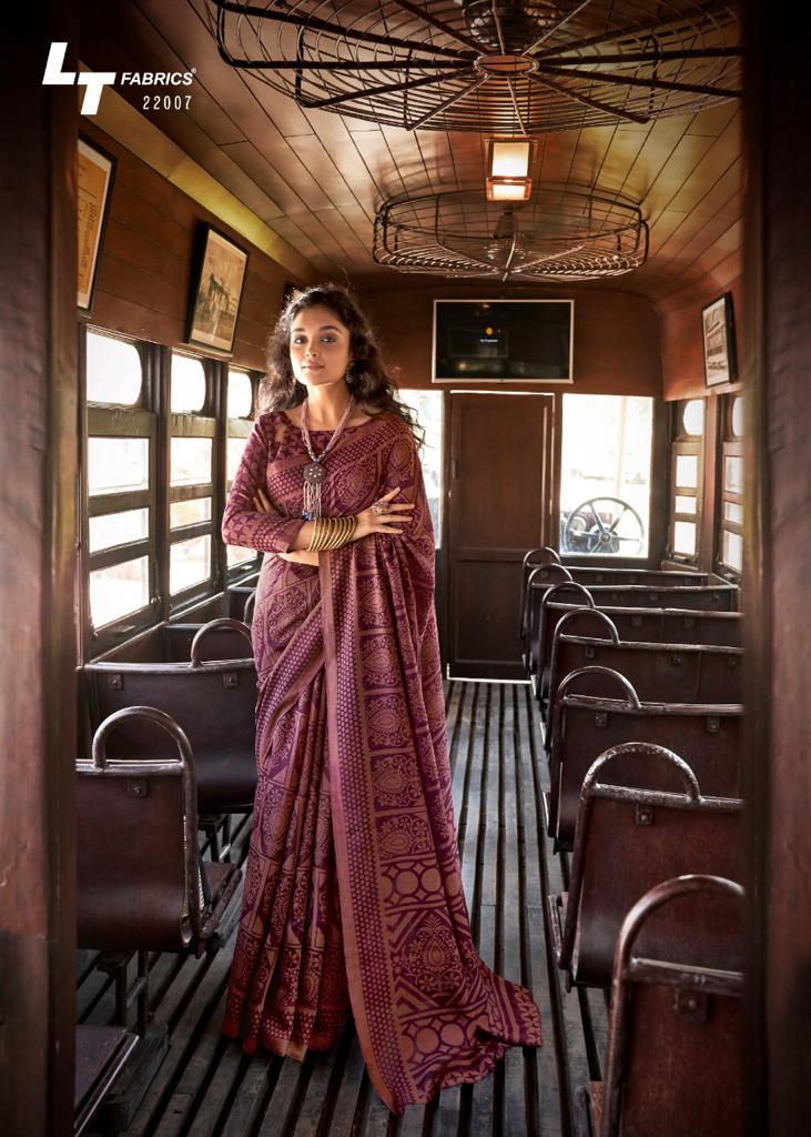 Lt Moksha Latest Fancy Designer Festive Wear Heavy Stylish Linen Braso Silk Saree Collection