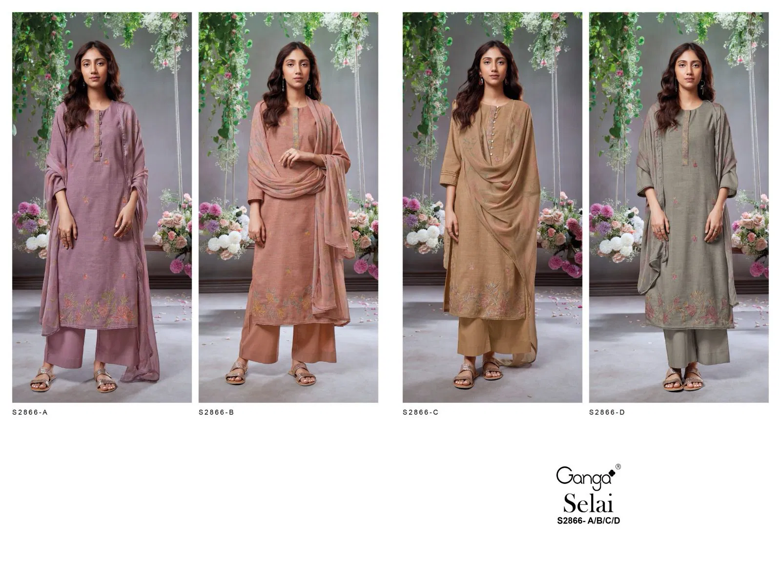 Selai 2866 By Ganga Cotton Designer Surat Salwar Suit Exporters In India