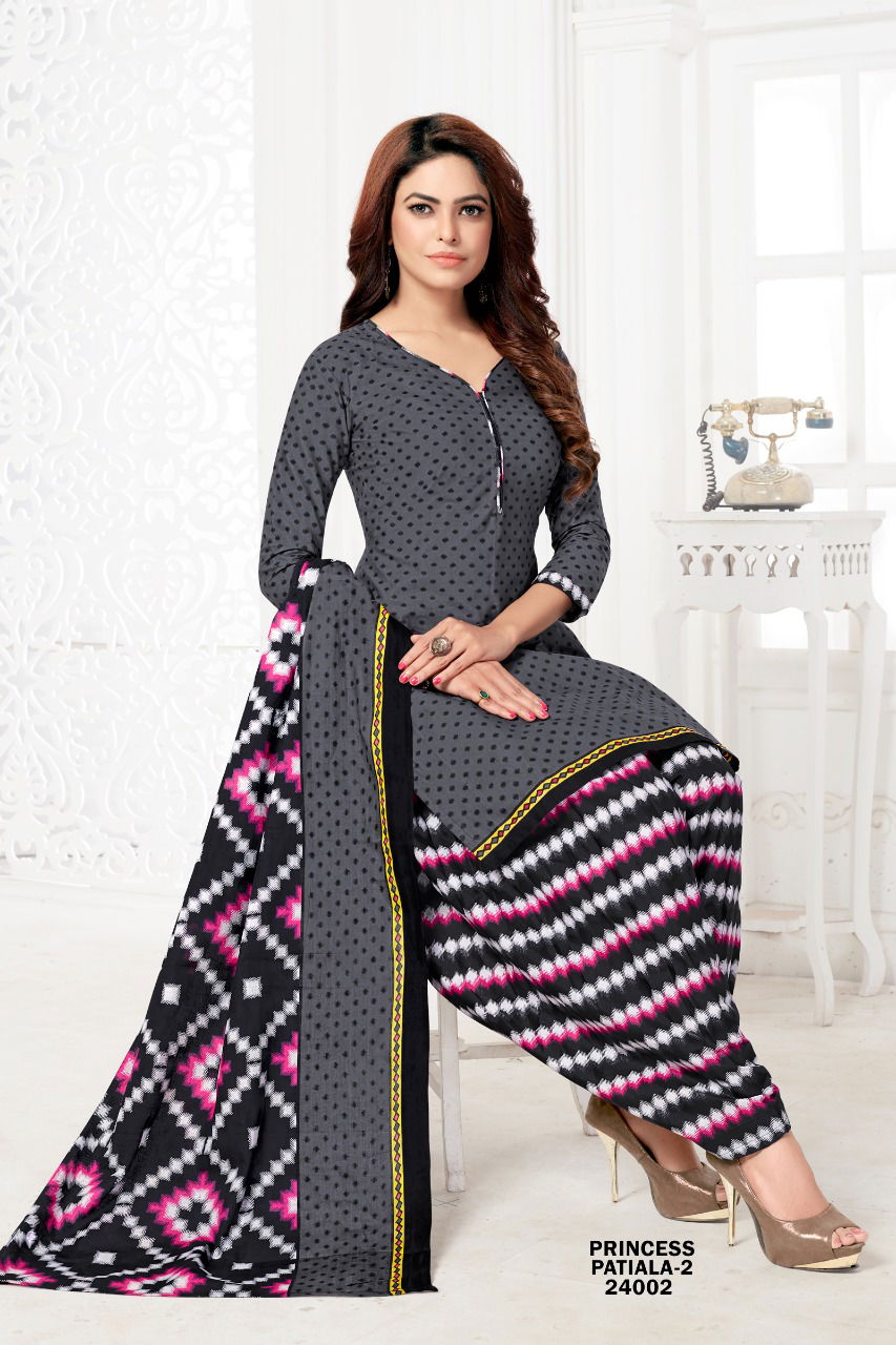 Princess Patiala 2 Printed Cotton Casual Wear Salwar Suit Ready Made Collection
