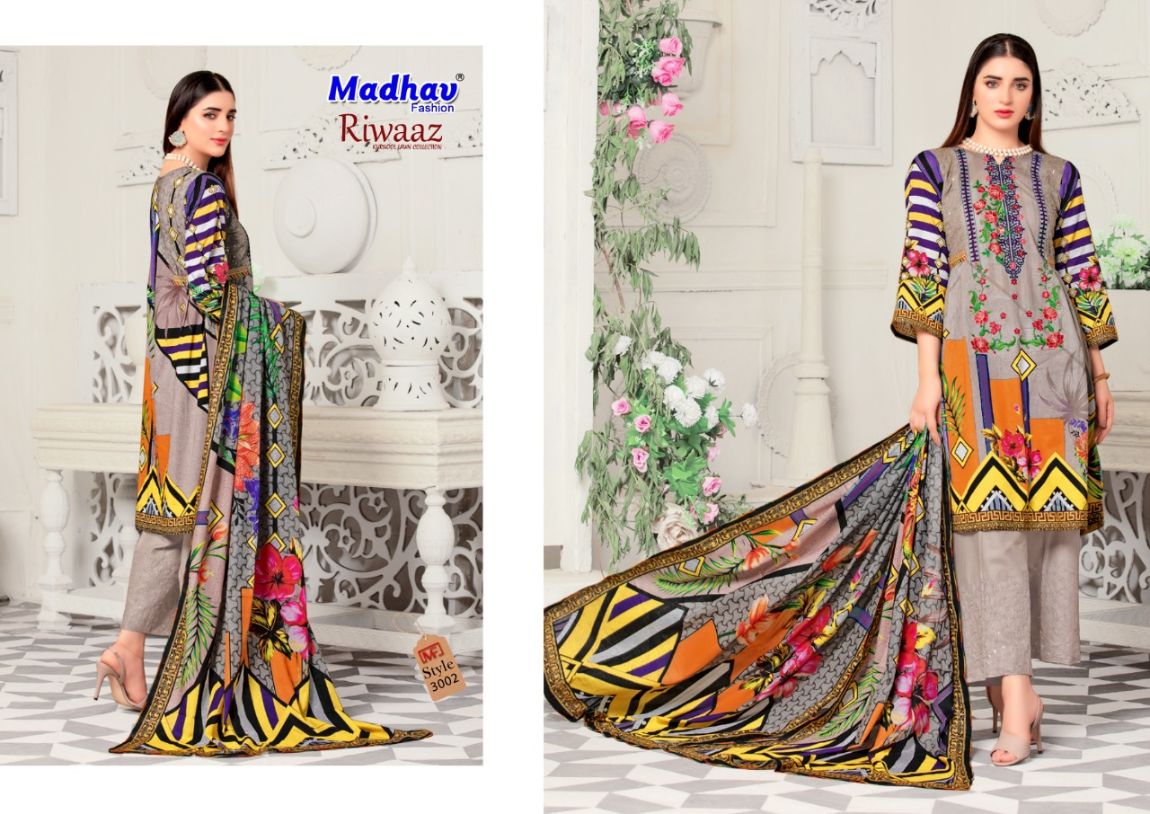 Madhav Riwaaz 3 Casual Daily Wear Cotton Karachi Printed Dress Material