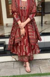 Dhruvi 530 Viscose Anarkali Printed Kurti With Bottom Dupatta