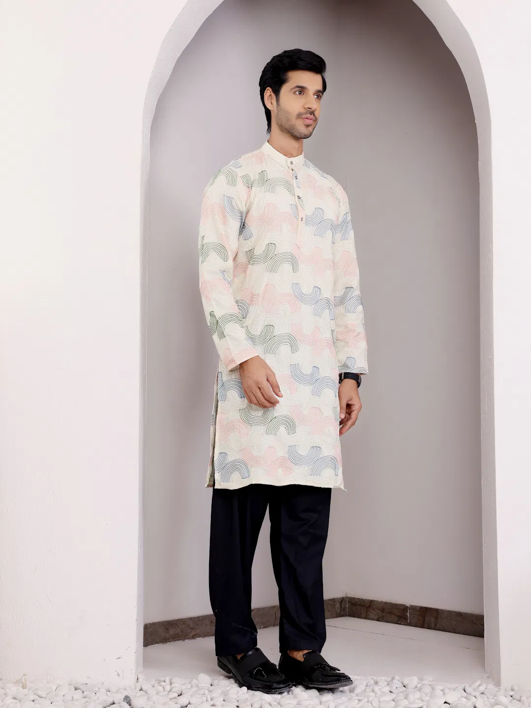 Rw Linen With Embroidered Work Kurta Pyjama Wholesale Suppliers In Mumbai