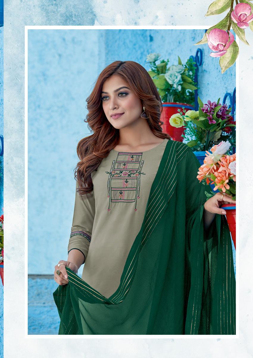Ladies Flavour Saffron Ethnic Wear Viscose Ready Made Salwar Suit Collection
