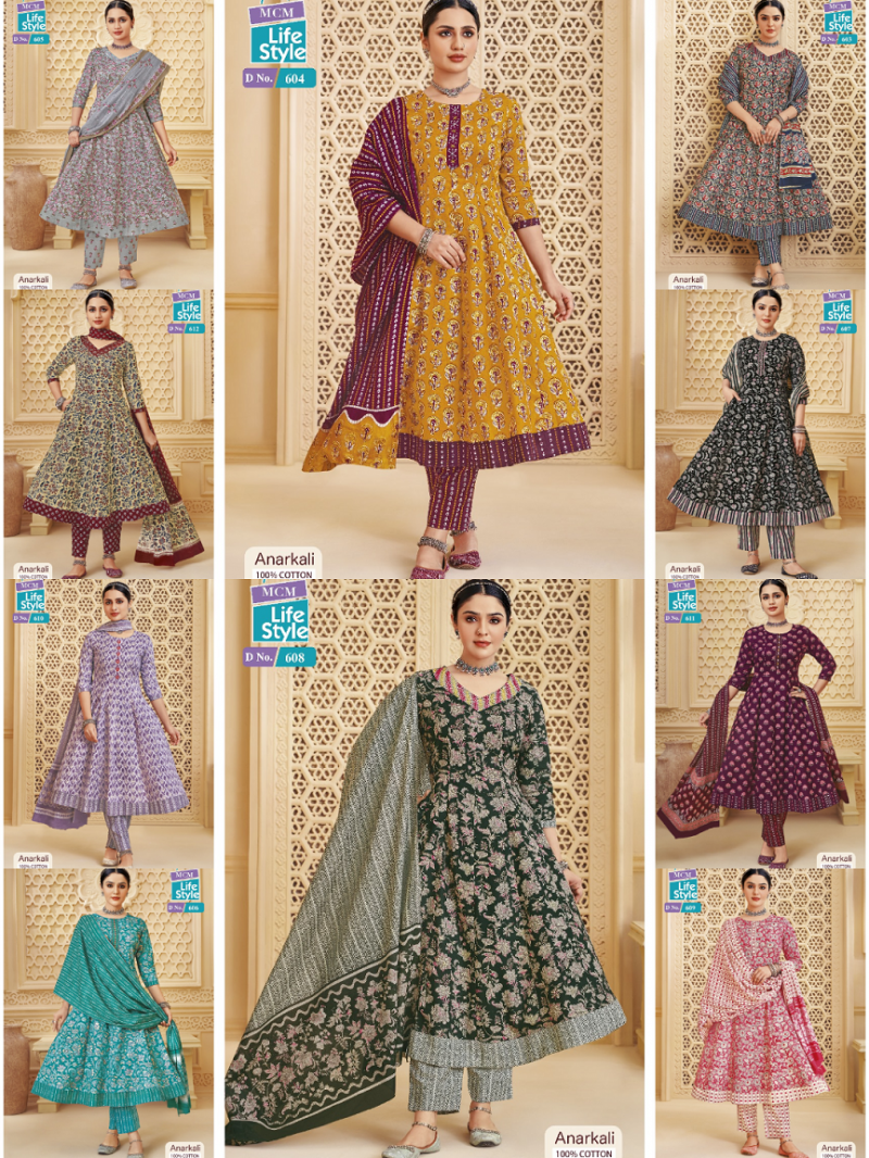 Anarkali Vol 6 By Mcm Cotton Readymade Suit Wholesalers In Delhi