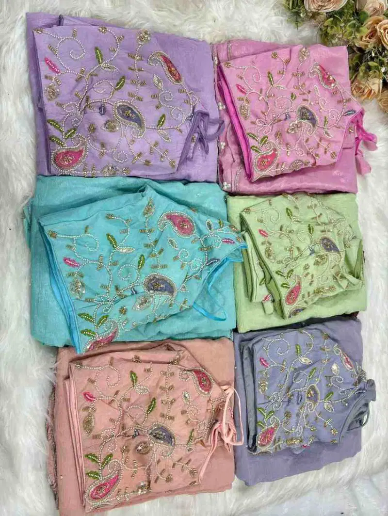 Kc 152 Stylish Crunchy Party Wear Saree Exporters In India