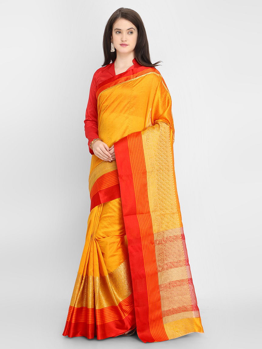 Latest Beautiful Designer Bordered Casual Wear Silk Saree Collection  
