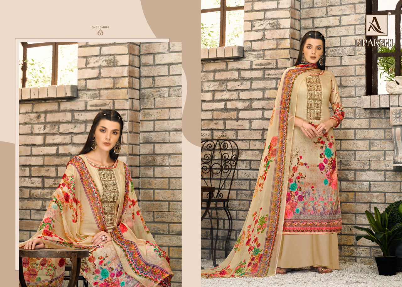 Alok Lipakshi Print with Fancy Embroidery with Swarovski Diamond Work Designer Dress Material Collection
