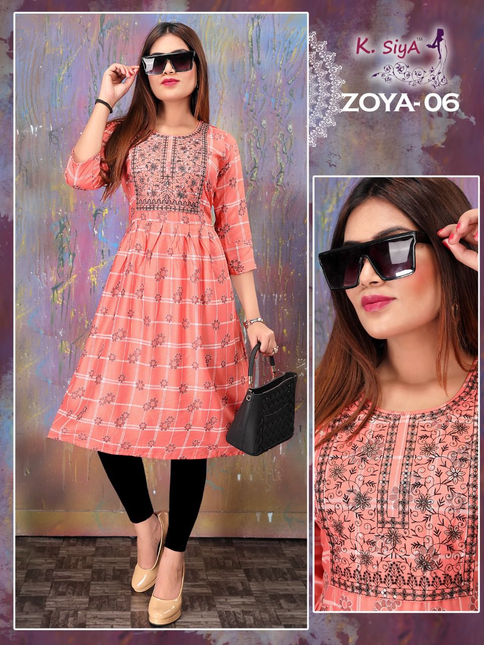 K Siya Zoya 01 Latest Regular Wear Rayon Printed Kurti Collection
