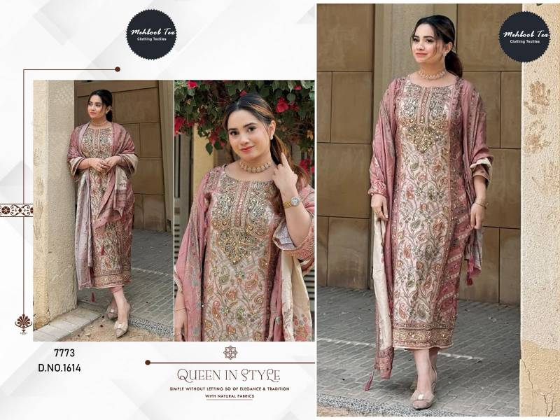 Mehboob 1614 Viscose Maslin Printed Pakistani Salwar Suits Exporters In India