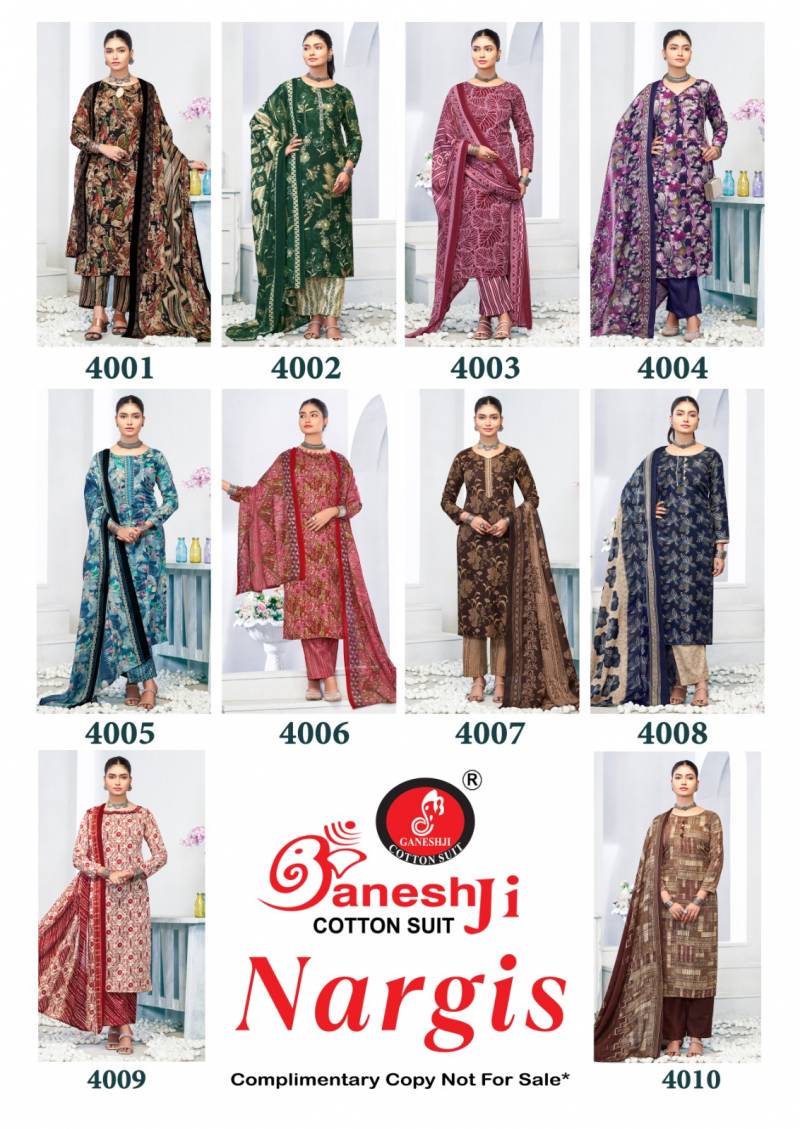 Nargis Vol 04 By Ganeshji Printed Cotton Dress Material Bulk Orders In India