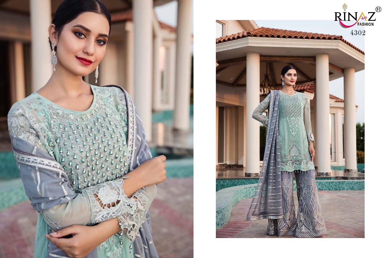 Rinaz Zebtan 4 Latest Designer Heavy Faux Georgette Pakistani Suits Collection 