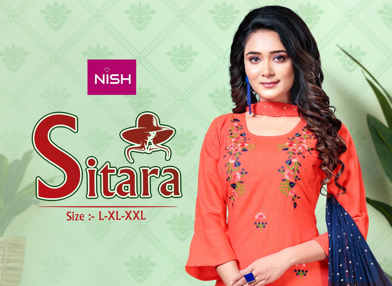 Nish Sitara Ethnic Wear Embroidery Work Rayon Designer Ready Made Collection
