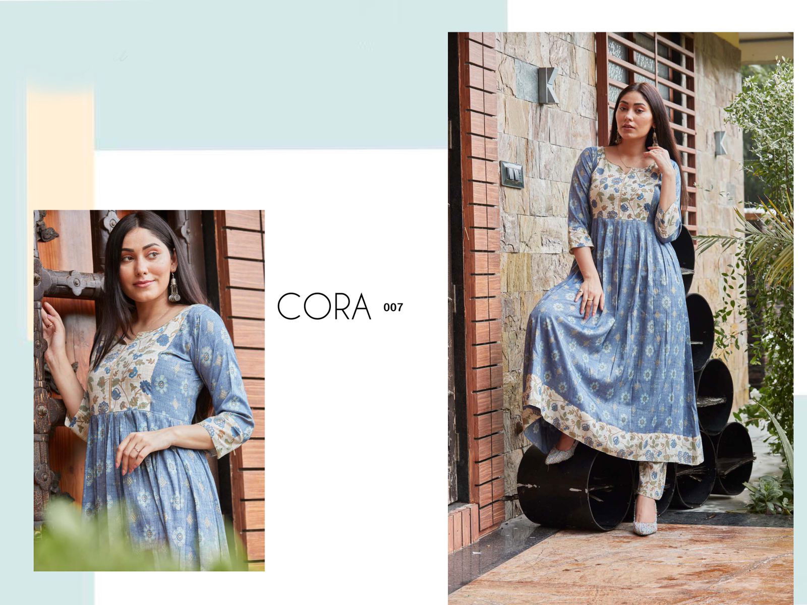 Cora Exclusive Fancy Party Wear Rayon Printed Kurti With Bottom Collection