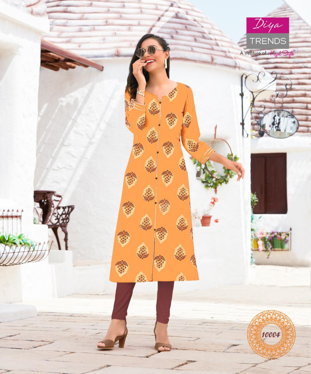 Garden City 10 Ethnic Wear Designer Printed Rayon Kurtis Collection
